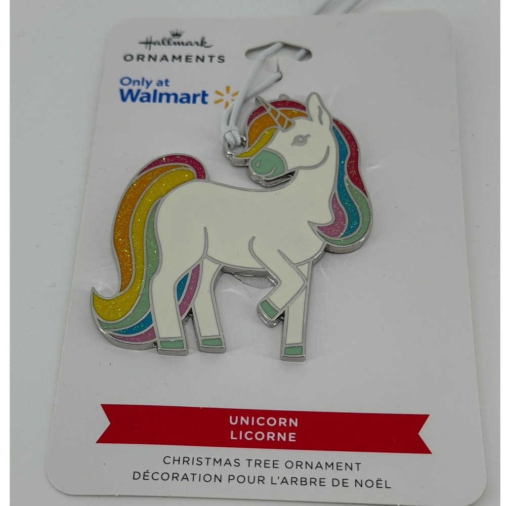 Hallmark Rainbow Unicorn Christmas Tree Ornament Glitter Enamel 1HAJ1932